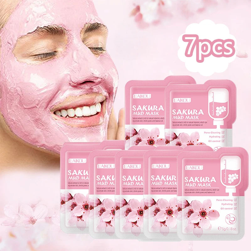 7 peças. Máscara facial limpeza profunda remover cravos óleo-controle máscara de argila hidratante, em  pacotes. Cuidados com a pele.